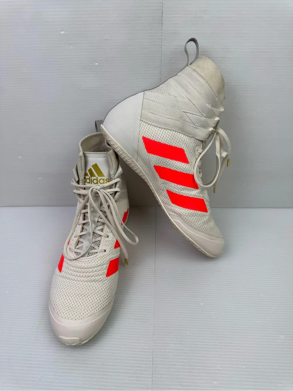 Adidas Speedex 18 Boxing Shoes Men's Sz 7.5 Off-White Solar Red FU8173 Athletic